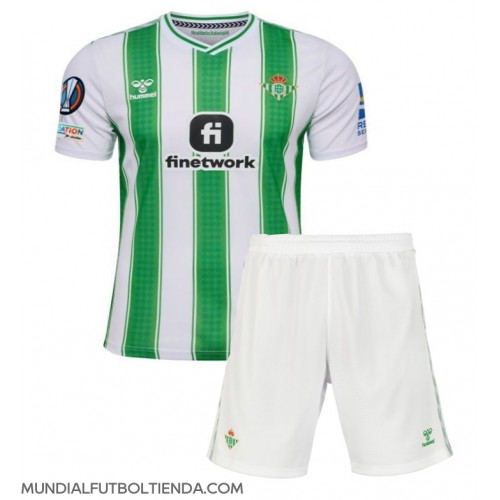 Camiseta Real Betis Primera Equipación Replica 2023-24 para niños mangas cortas (+ Pantalones cortos)